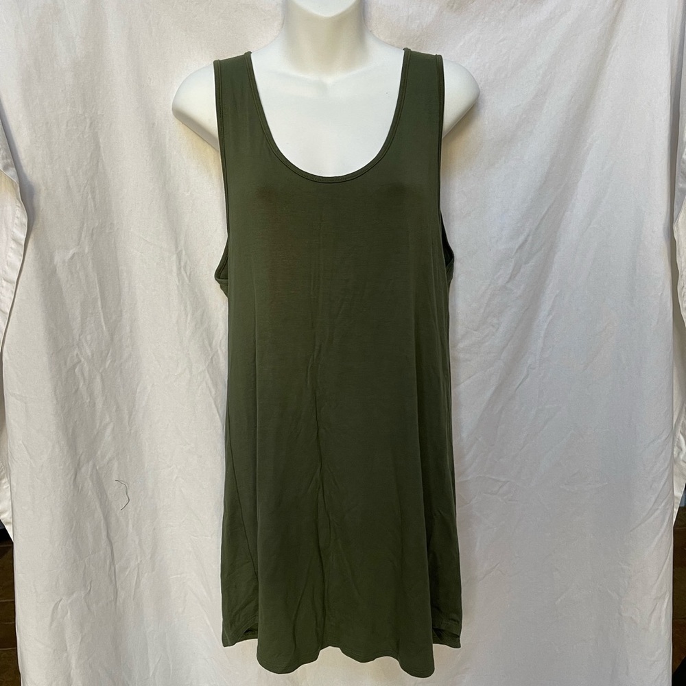 Olive double lined jersey dress